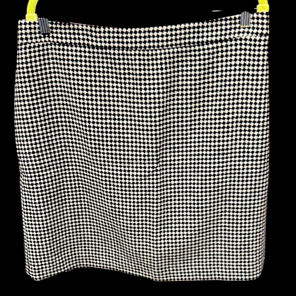 Talbots petite women’s size 14P houndstooth skirt black white wool blend $99 new